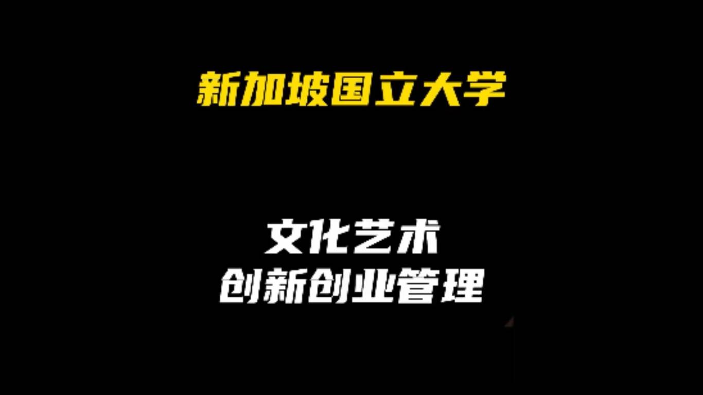 新加坡国立大学热门专业解析：文化艺术创新创业管理